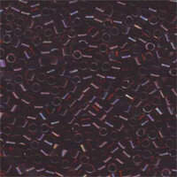 Miyuki 8/0 Delica Bead - DBL-0297 - Lined Garnet / Dark Grey AB