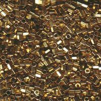 Miyuki 8/0 Delica Hex Cut Bead - DBLC-0034 - Light Gold 24K Plated