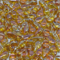 3mm x 6mm Drop Duo Bead - 2 Hole - Crystal Apricot Medium - 00030-29121
