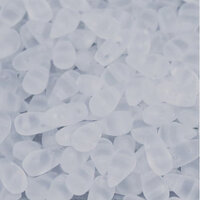 3mm x 6mm Drop Duo Bead - 2 Hole - Crystal Matte - 00030-84110