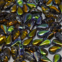 3mm x 6mm Drop Duo Bead - 2 Hole - Crystal Magic Copper - 00030-95300