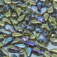 3mm x 6mm Drop Duo Bead - 2 Hole - Crystal Golden Rainbow - 00030-98536