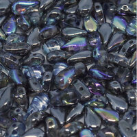 3mm x 6mm Drop Duo Bead - 2 Hole - Crystal Graphite Rainbow - 00030-98537