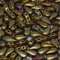 3mm x 6mm Drop Duo Bead - 2 Hole - Metallic Mix - 01610 