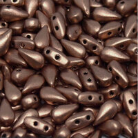 3mm x 6mm Drop Duo Bead - 2 Hole - Vintage Copper - 01770