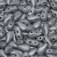 3mm x 6mm Drop Duo Bead - 2 Hole - Jet Labrador Full Matte - 23980-27070