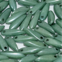 3mm x 11mm Dagger Bead - Chalk White Teal Luster - 03000-14459