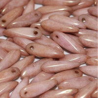 3mm x 11mm Dagger Bead - Chalk White Red Luster - 03000-14495