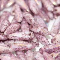 3mm x 11mm Dagger Bead - Chalk White Teracota Purple - 03000-15496