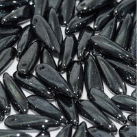 3mm x 11mm Dagger Bead - Jet Hematite - 23980-14400