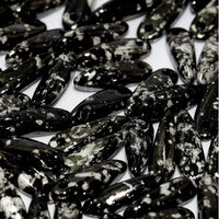 3mm x 11mm Dagger Bead - Jet Antique Chrome - 23980-18549