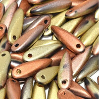 3mm x 11mm Dagger Bead - Jet California Gold Rush Matte - 23980-98572