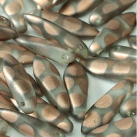 5mm x 16mm Dagger Bead - Crystal Capri Gold Dots Matted - 00030-2717A