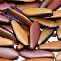 5mm x 16mm Dagger Bead - Crystal Capri Rose Full Matted - 00030-27243