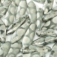 5mm x 16mm Dagger Bead - Crystal Etched Chrome Dots - 00030-2748A