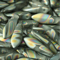 5mm x 16mm Dagger Bead - Crystal Vitrail Stripes Matted - 00030-2817V