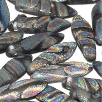 5mm x 16mm Dagger Bead - Crystal Etched Vitrail Stripes Dark - 00030-2818VD