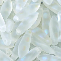 5mm x 16mm Dagger Bead - Crystal AB Dots Matted - 00030-2877A