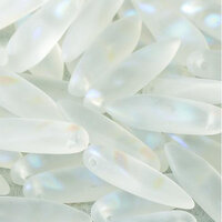 5mm x 16mm Dagger Bead - Crystal AB Stripes Matted - 00030-2877V