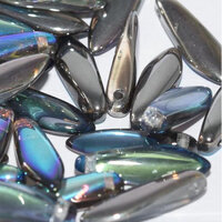 5mm x 16mm Dagger Bead - Crystal Graphite Rainbow - 00030-98537