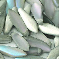 5mm x 16mm Dagger Bead - Crystal Silver Rainbow Matted - 00030-98570