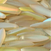 5mm x 16mm Dagger Bead - Crystal Lemon Rainbow Matted - 00030-98574