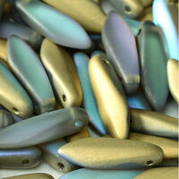 5mm x 16mm Dagger Bead - Crystal Golden Rainbow Matted - 00030-98576