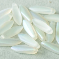 5mm x 16mm Dagger Bead - Crystal Green Rainbow Matted - 00030-98579