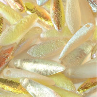 5mm x 16mm Dagger Bead - Crystal Etched Lemon Rainbow - 00030-98584