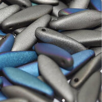 5mm x 16mm Dagger Bead - Crystal Glittery Graphite Matted - 00030-98855