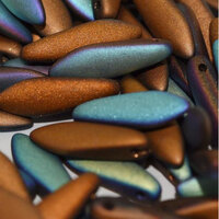 5mm x 16mm Dagger Bead - Crystal Glittery Bronze Matted - 00030-98856