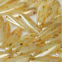 5mm x 16mm Dagger Bead - White Opal Honey Drizzle - 01000-65401