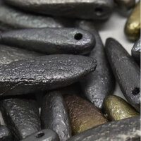 5mm x 16mm Dagger Bead - Etched Zinc Iris  - 01640E