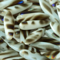 5mm x 16mm Dagger Bead - Alabaster Azuro Stripes - 02010-2220V