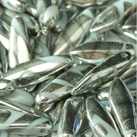 5mm x 16mm Dagger Bead - Alabaster Labrador Stripes - 02010-2700V