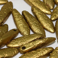 5mm x 16mm Dagger Bead - Alabaster Metallic Olivine Etched - 02010-29418E