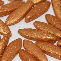 5mm x 16mm Dagger Bead - Alabaster Metallic Gold Etched - 02010-29421E