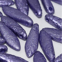 5mm x 16mm Dagger Bead - Alabaster Metallic Violet Etched - 02010-29425E