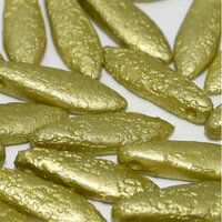 5mm x 16mm Dagger Bead - Alabaster Metallic Chartreuse Etched - 02010-29482E