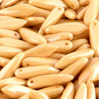 5mm x 16mm Dagger Bead - Chalk White Champagne Luster - 03000-14413