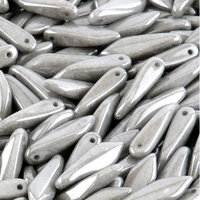 5mm x 16mm Dagger Bead - Chalk White Grey Luster - 03000-14449