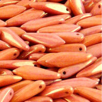5mm x 16mm Dagger Bead - Chalk White Gold Luster - 03000-14497
