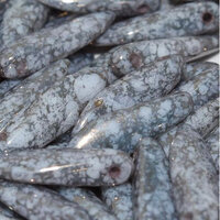 5mm x 16mm Dagger Bead - Chalk White Teracota Copper - 03000-15435