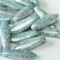 5mm x 16mm Dagger Bead - Chalk White Teracota Blue - 03000-15464