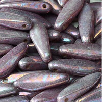 5mm x 16mm Dagger Bead - Chalk White Iris - 03000-15781