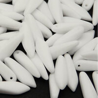 5mm x 16mm Dagger Bead - Chalk White Matted - 03000-84110