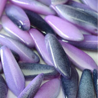 5mm x 16mm Dagger Bead - Chalk White Funky Purple - 03000-95501