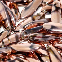 5mm x 16mm Dagger Bead - Smoke Topaz Capri Gold Stripes - 10230-2710V