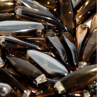 5mm x 16mm Dagger Bead - Smoke Topaz Vacuum Hematite - 10230-27201