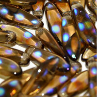 5mm x 16mm Dagger Bead - Smoke Topaz AB Dots - 10230-2870A